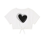 Little Creative Factory Big Love Knot T-shirt - White & Black
