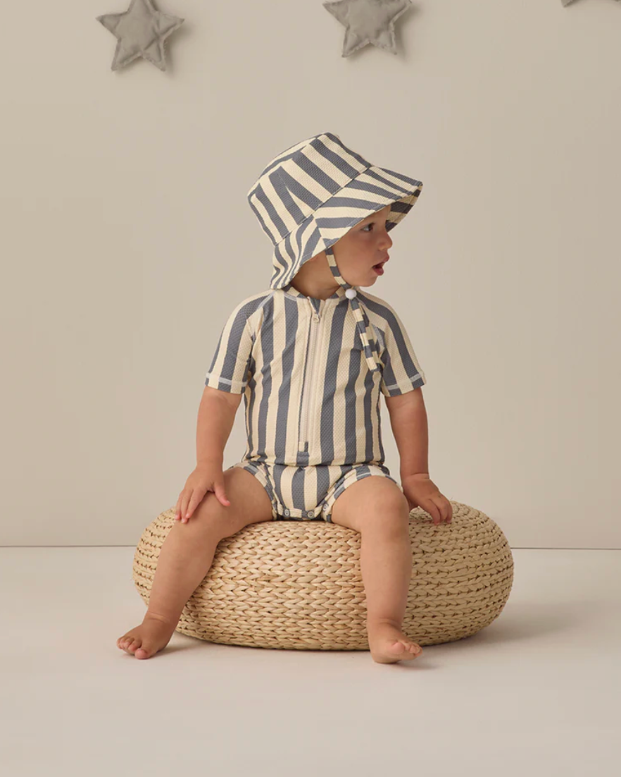 Quincy Mae Bucket Hat - Retro Stripe Ocean