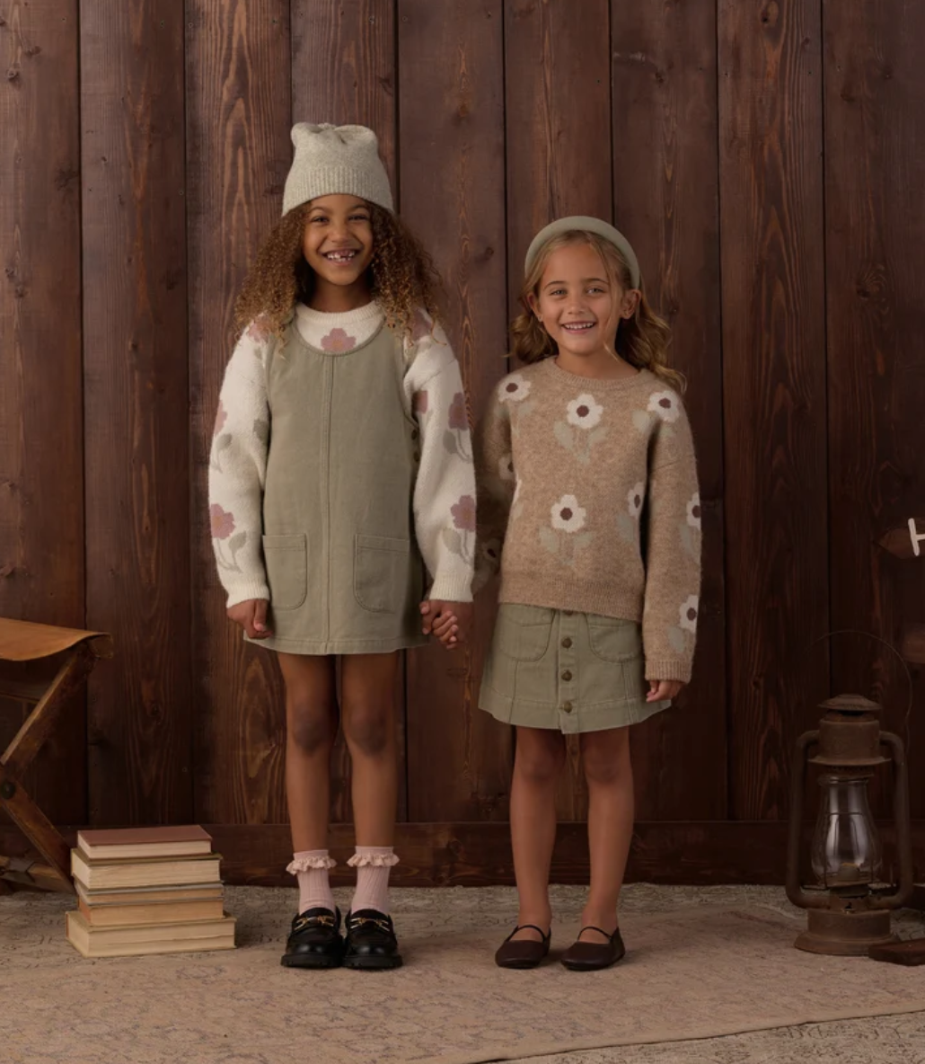 Rylee + Cru Odette Overall Dress - Dark Sage