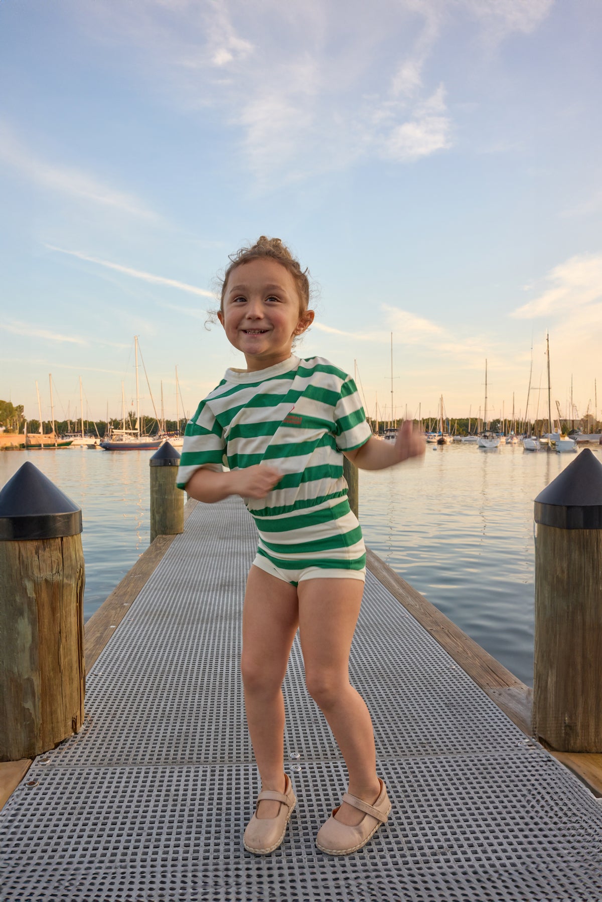 The Animals Observatory Koala Kid Body - White Green Stripe