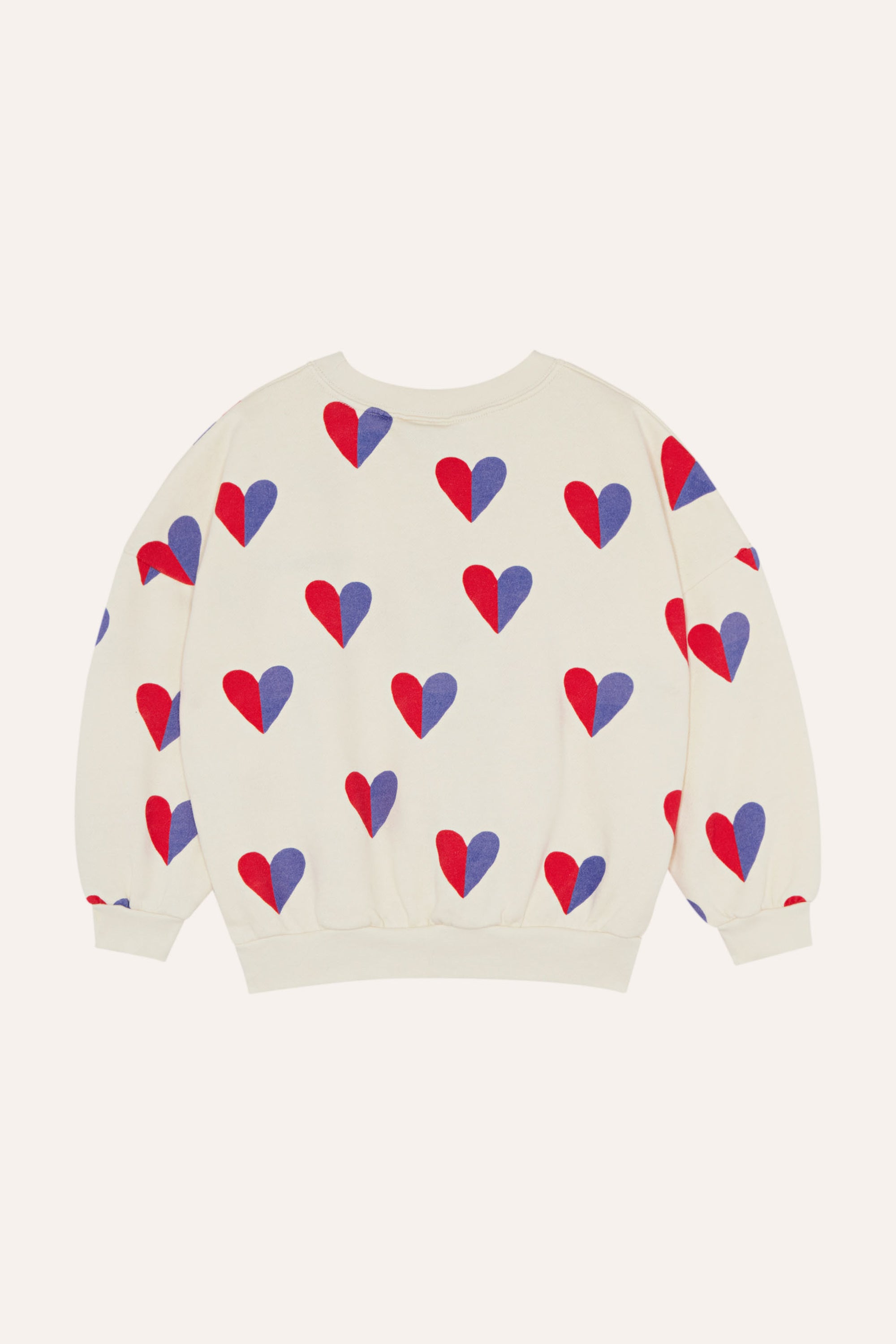 The Campamento Bicolor Hearts Sweatshirt - Ecru