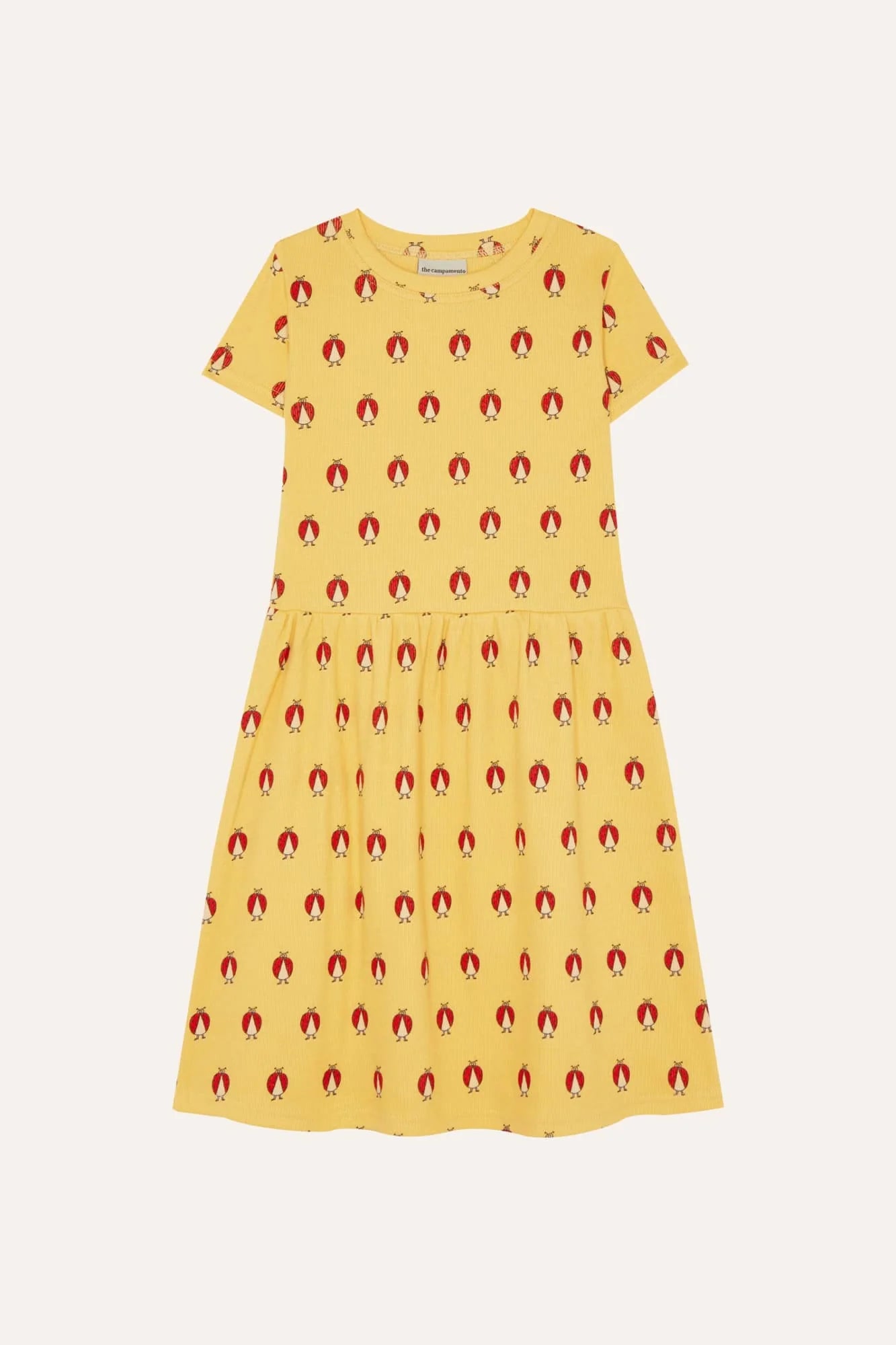 The Campamento Ladybug Allover Yellow Dress