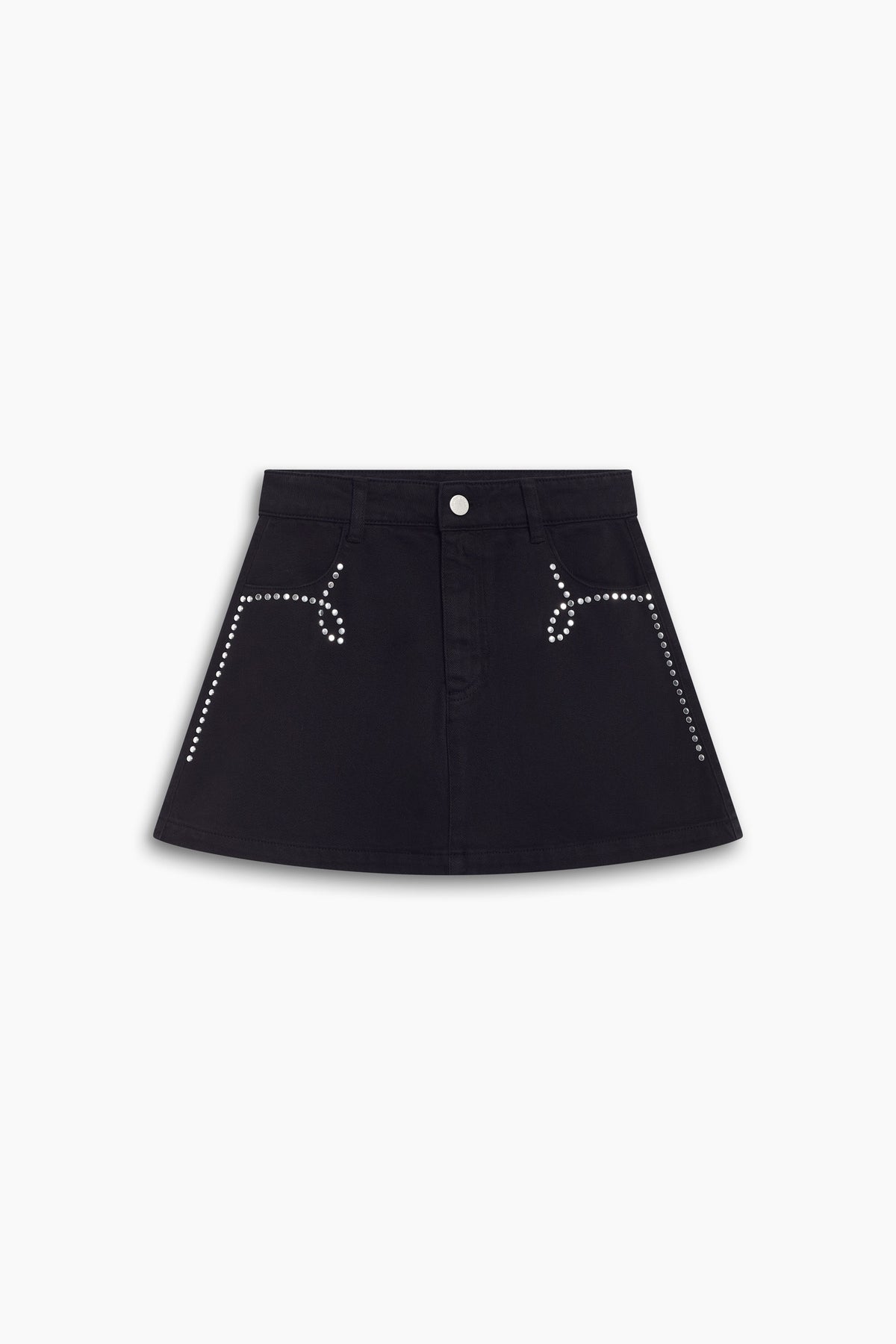 The New Society TNS Teen Denim Studded Skirt - Moonless Night