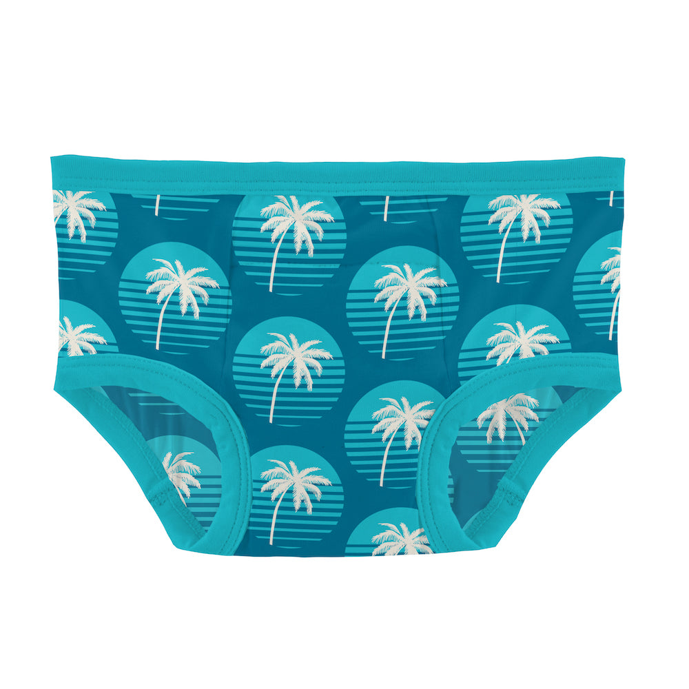 Kickee Pants Print Training Pants - Cerulean Blue Palm Tree Sun