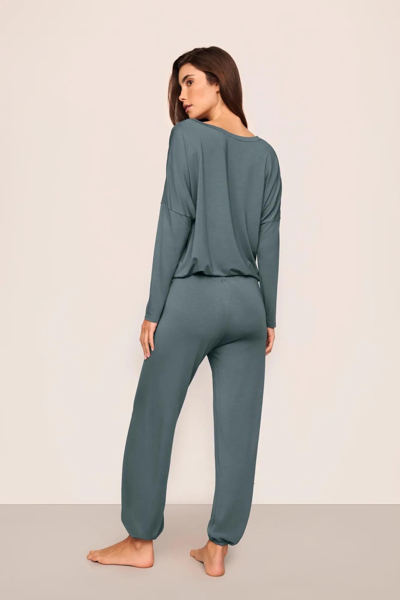 Eberjey Gisele Slouchy Set - Stone Blue/Ivory
