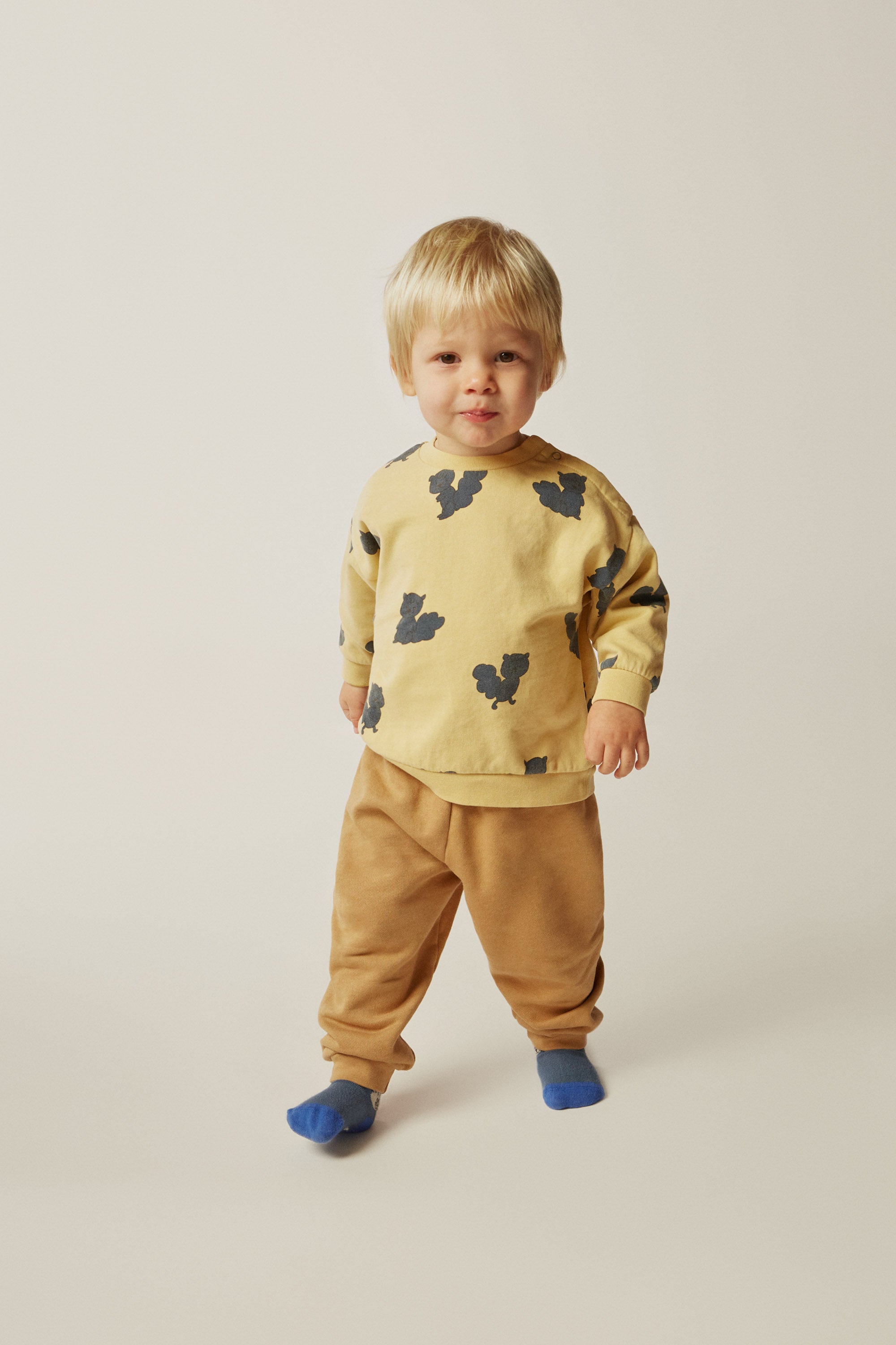 The Campamento Blue Squirrels Baby Sweatshirt - Yellow