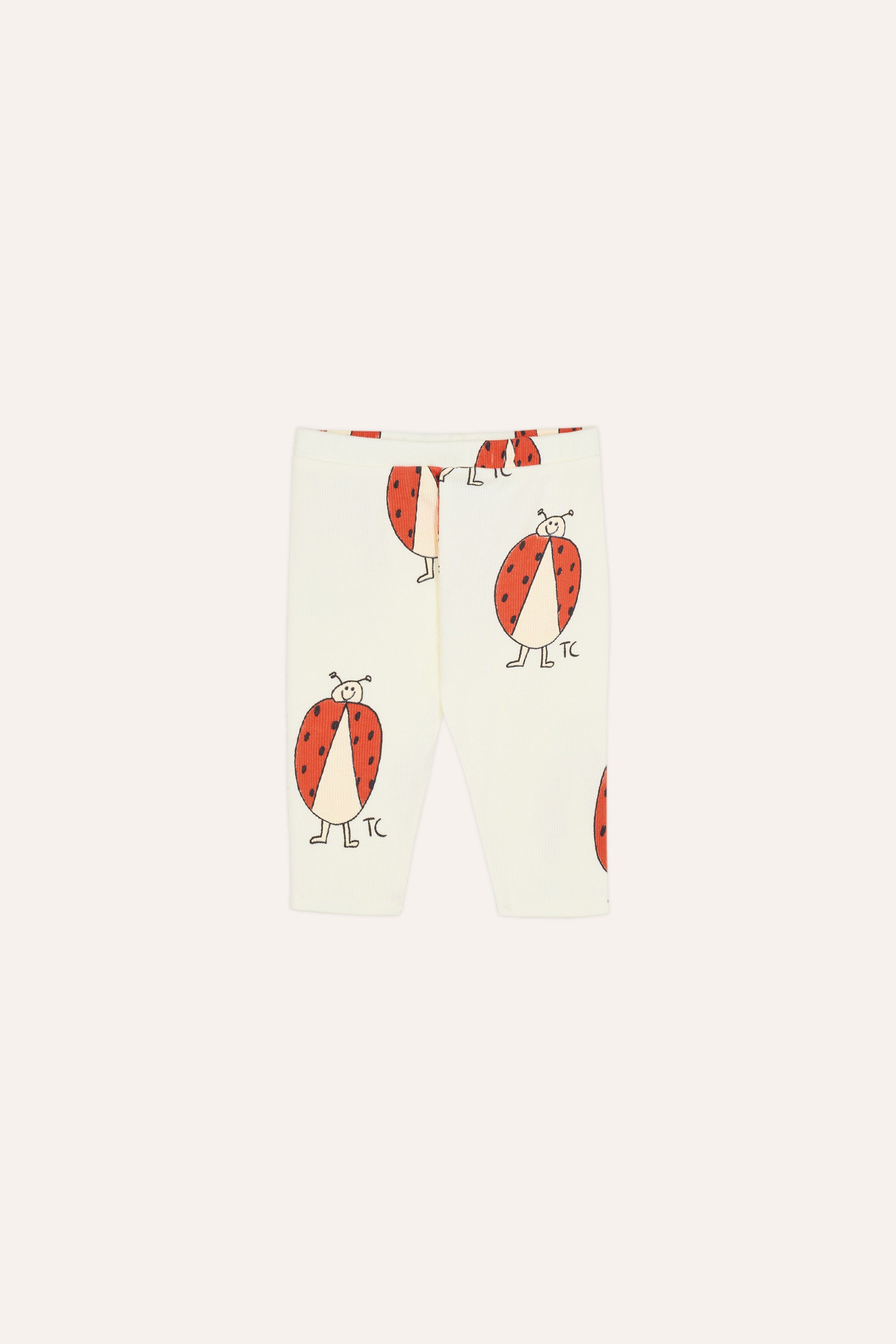 The Campamento Ladybug Allover Ecru Baby Leggings - Ecru