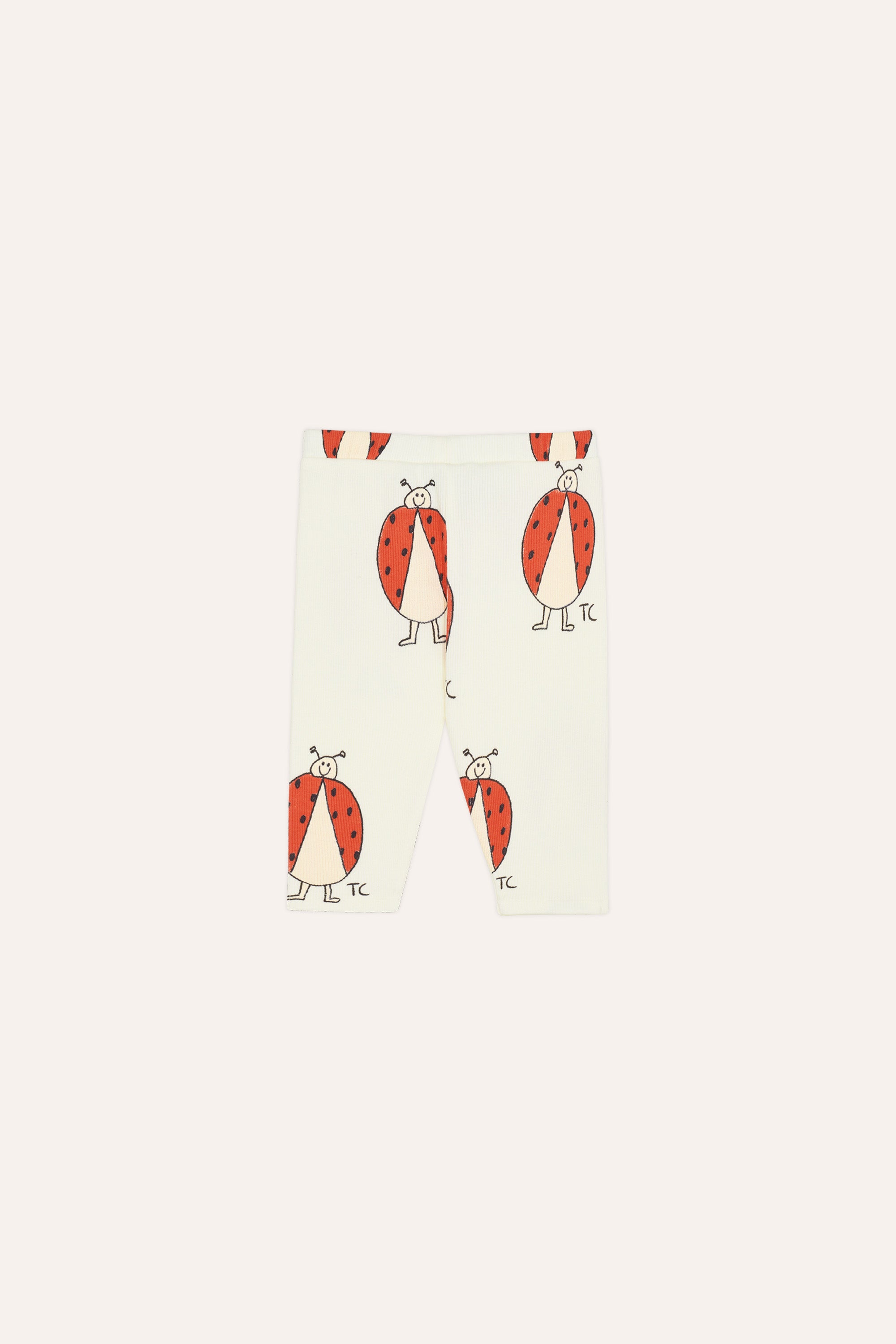 The Campamento Ladybug Allover Ecru Baby Leggings - Ecru