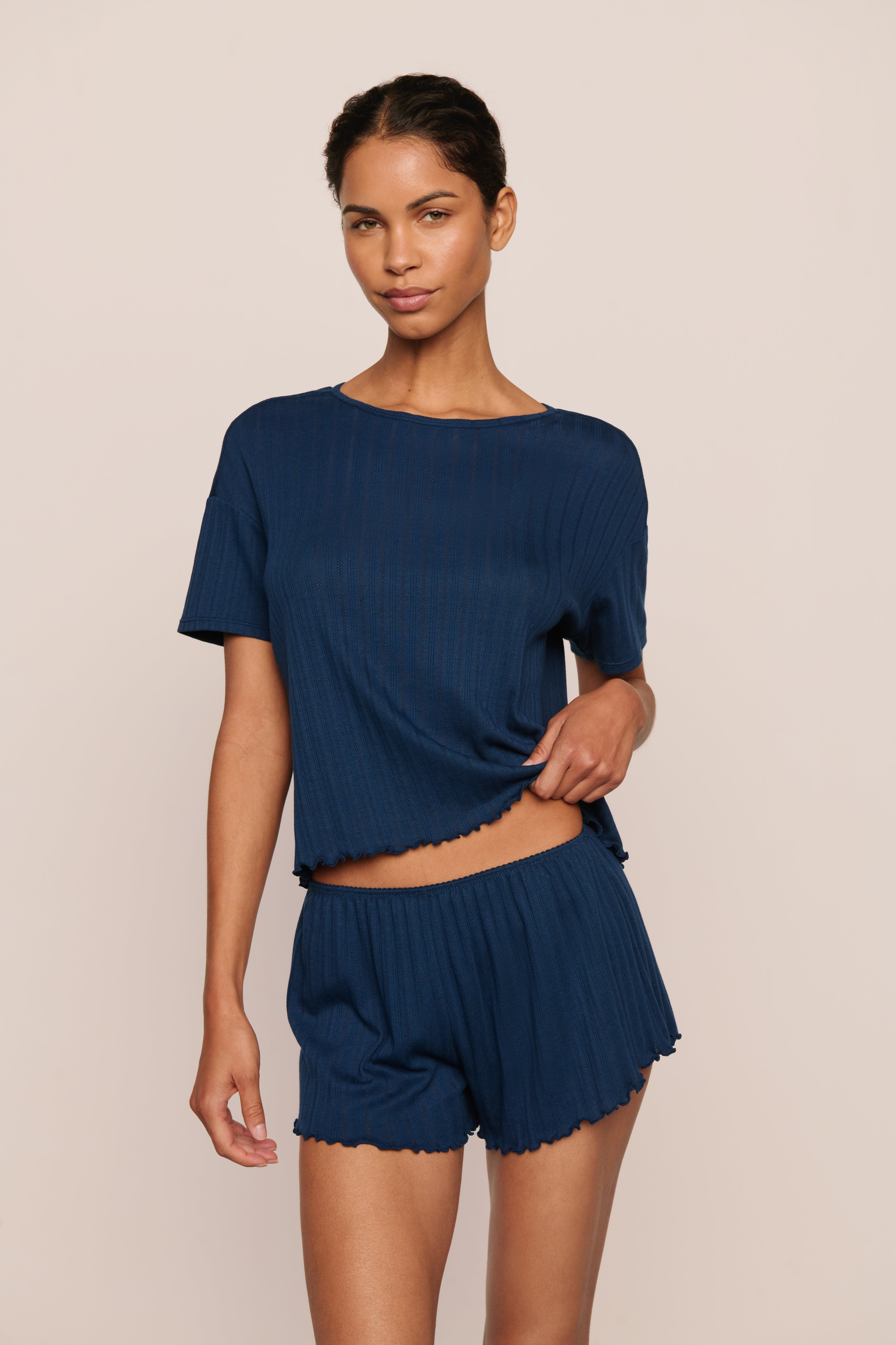 Eberjey Pointelle Short - Navy