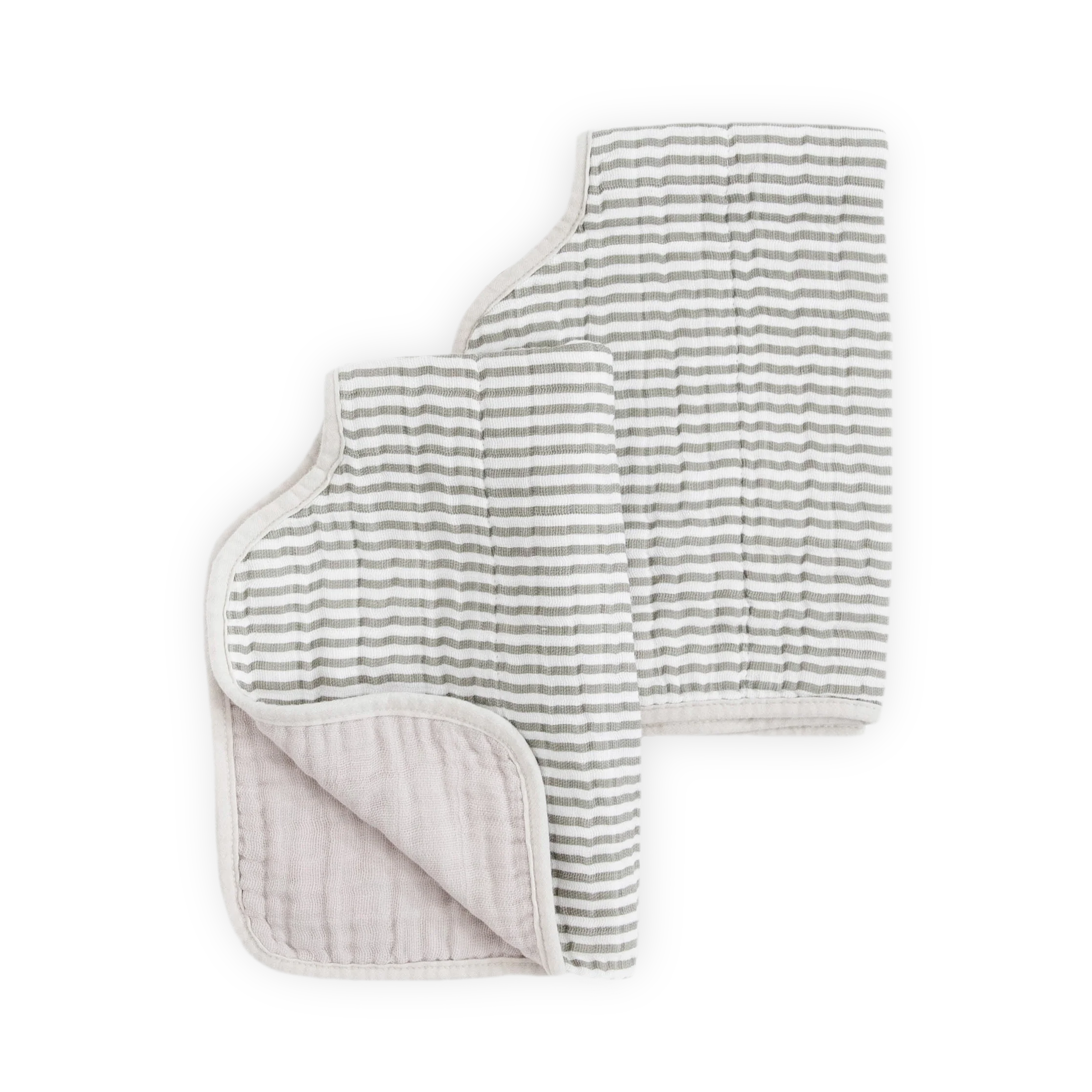 Little Unicorn Cotton Muslin Burp Cloth 2 Pack - Grey Stripe