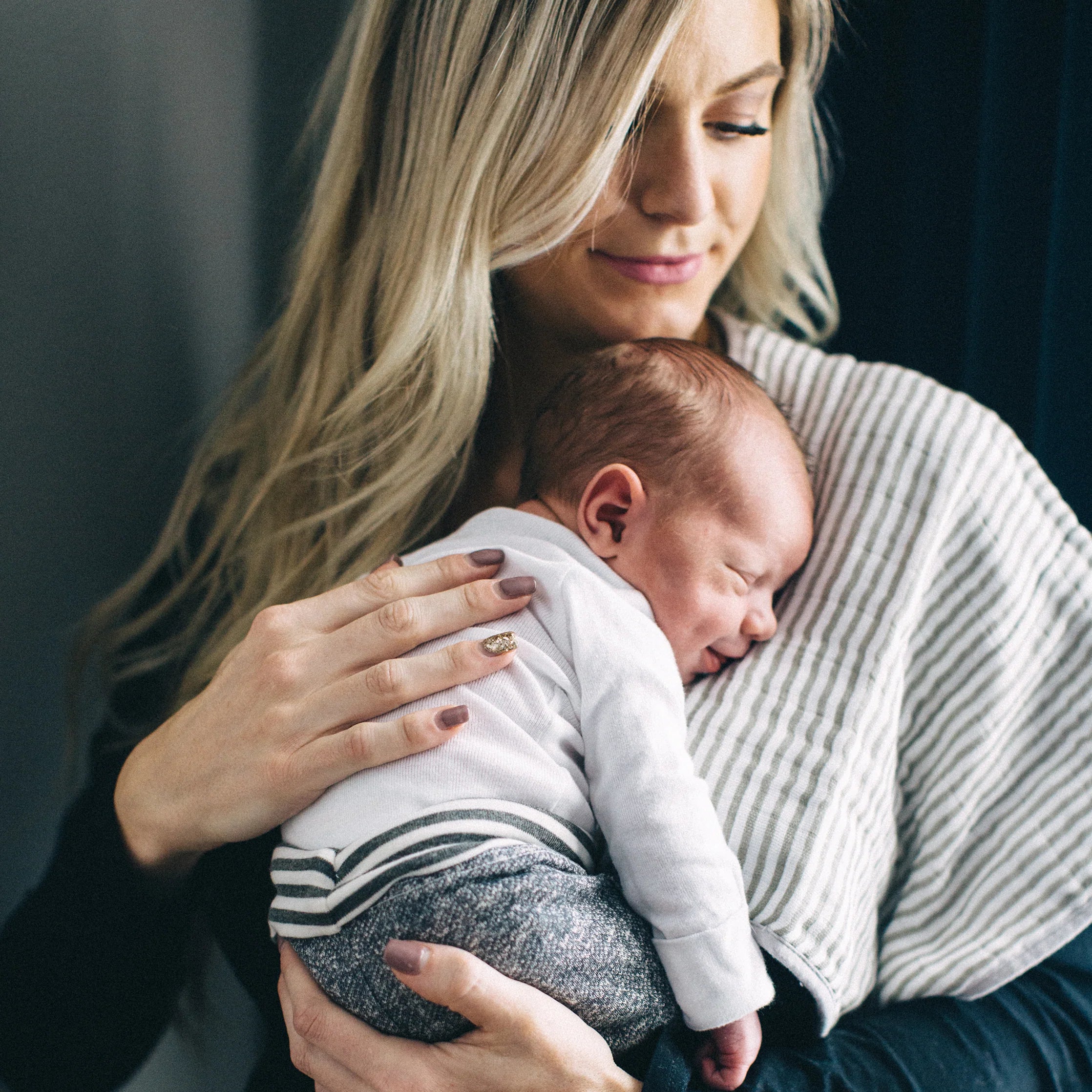 Little Unicorn Cotton Muslin Burp Cloth 2 Pack - Grey Stripe