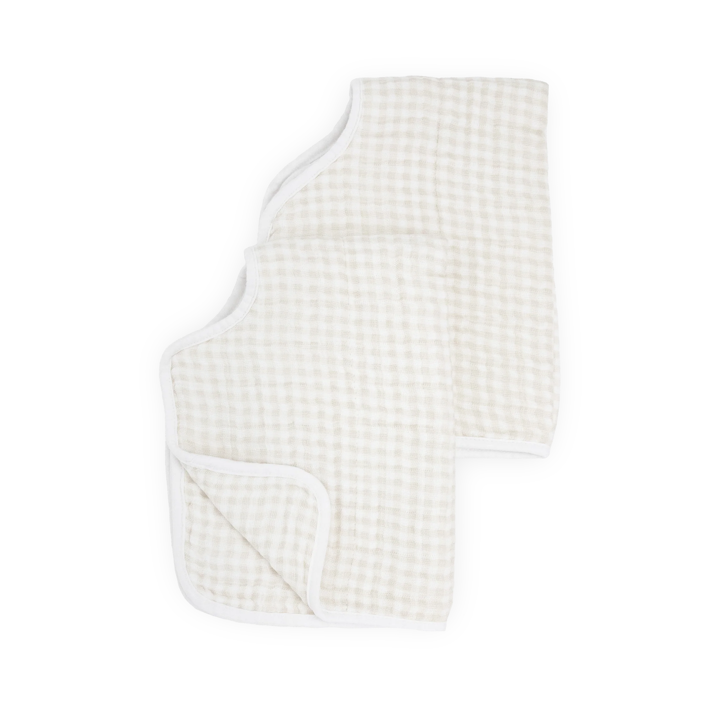 Little Unicorn Cotton Muslin Burp Cloth 2 Pack - Tan Gingham