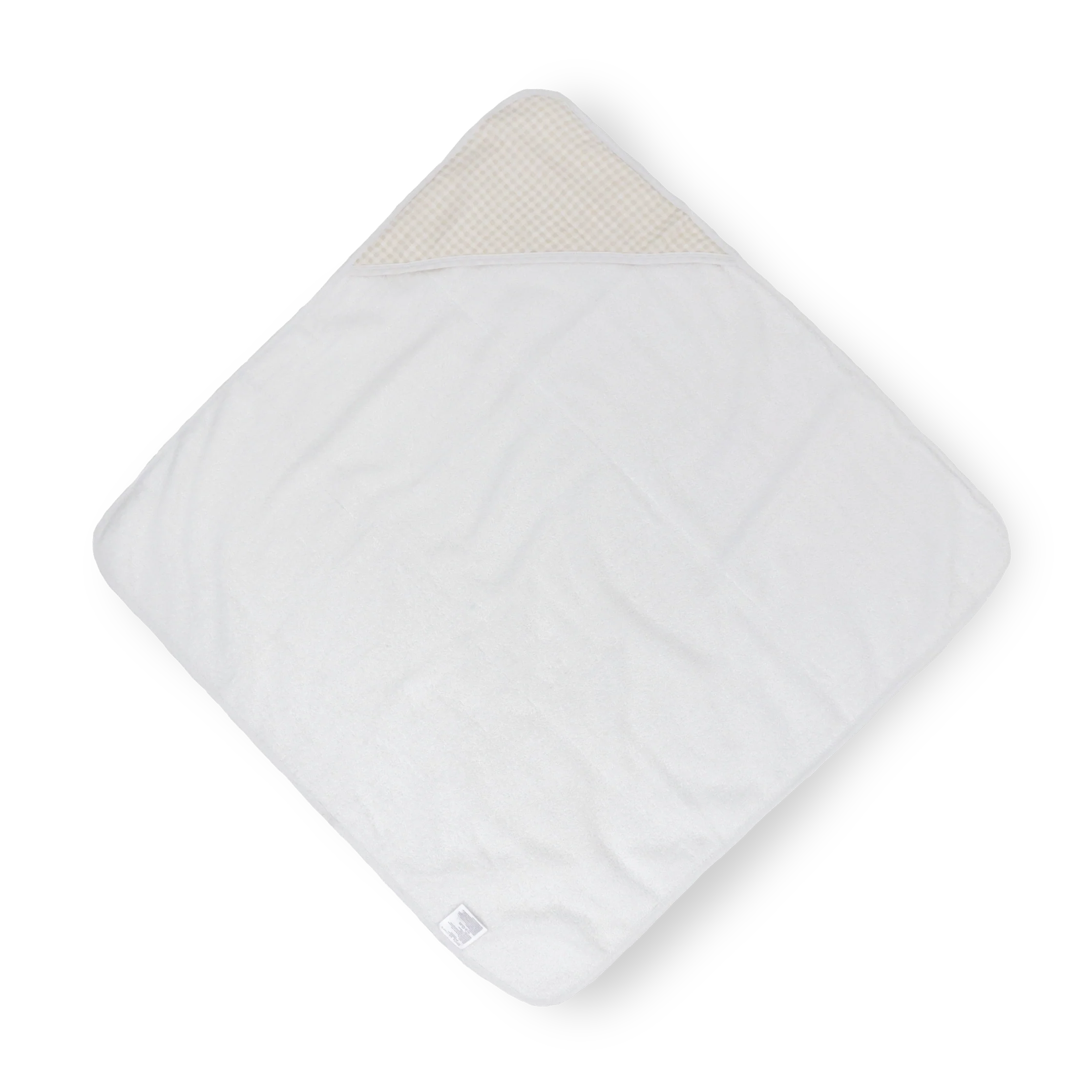 Little Unicorn Infant Hooded Towel - Tan Gingham