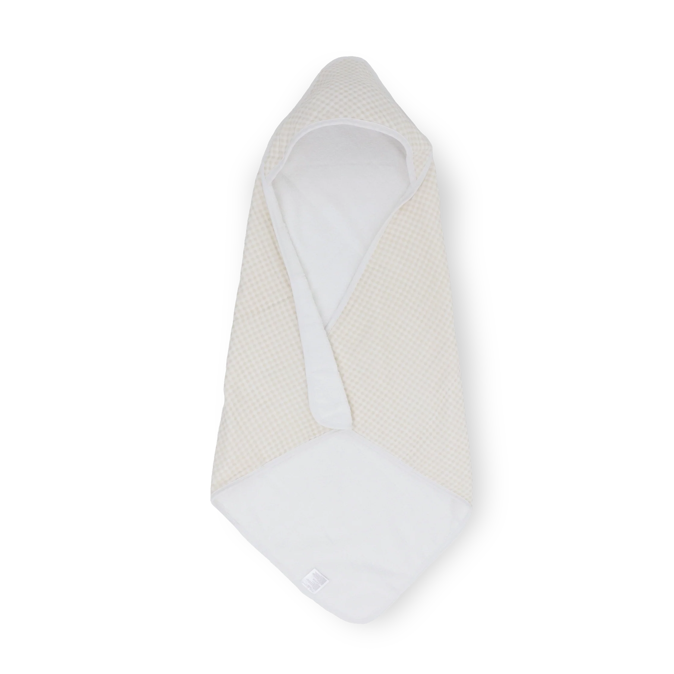 Little Unicorn Infant Hooded Towel - Tan Gingham