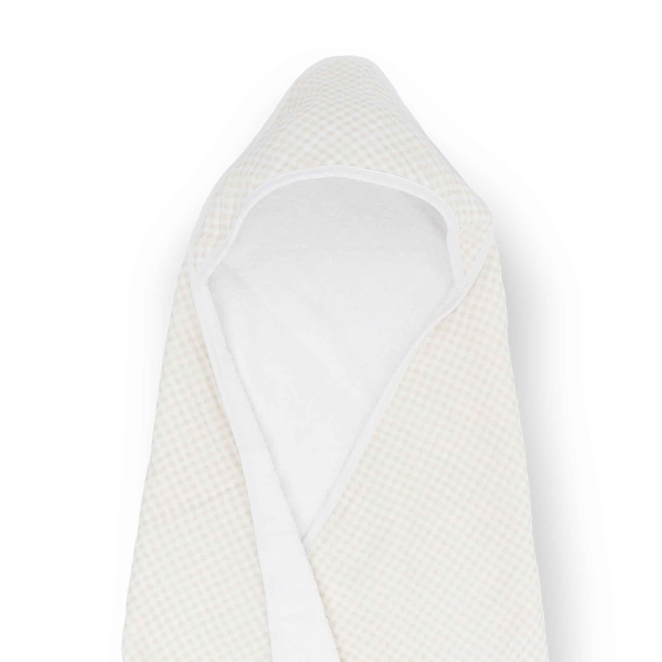 Little Unicorn Infant Hooded Towel - Tan Gingham