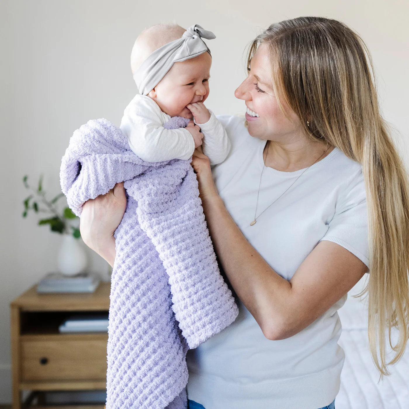 Saranoni Waffle Knit Receiving Blanket - Wisteria
