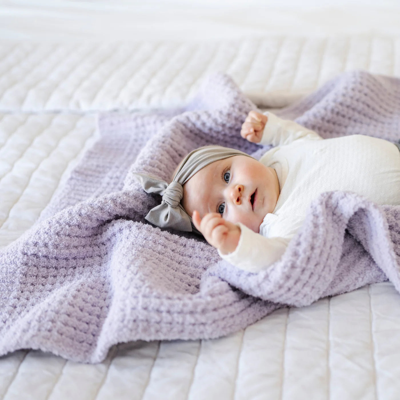 Saranoni Waffle Knit Receiving Blanket - Wisteria