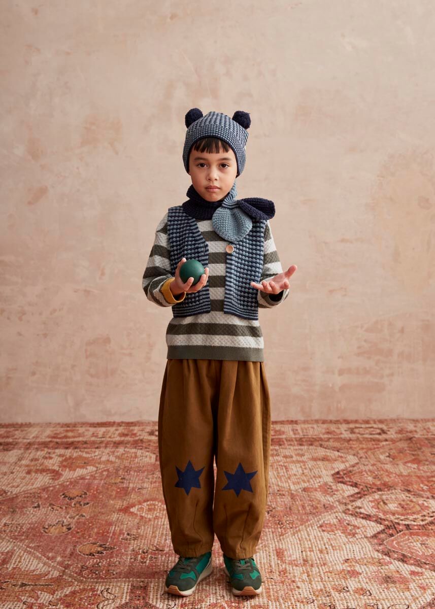 Bonnie Mob Ziggy Barrel Leg Trouser - Olive Stars