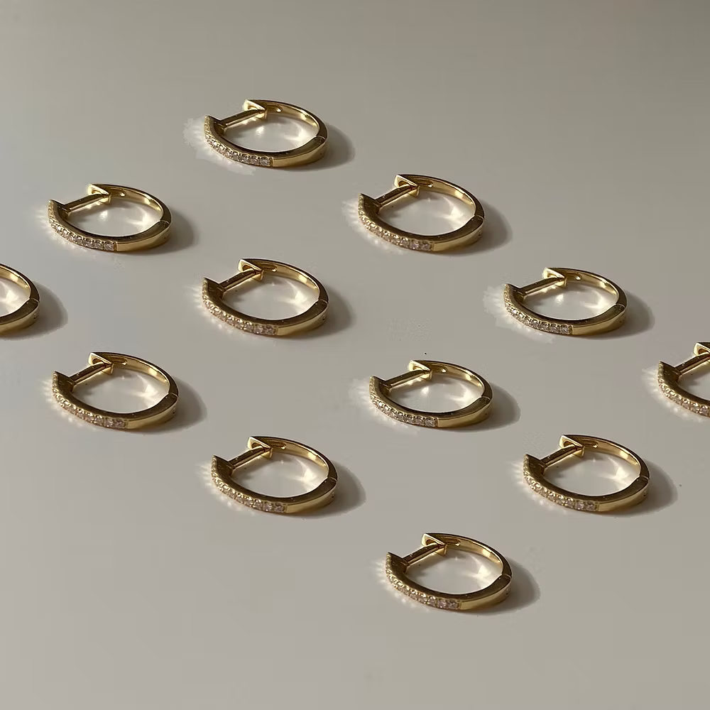 Dalbit NYC Diamond Hoops - 14k solid gold