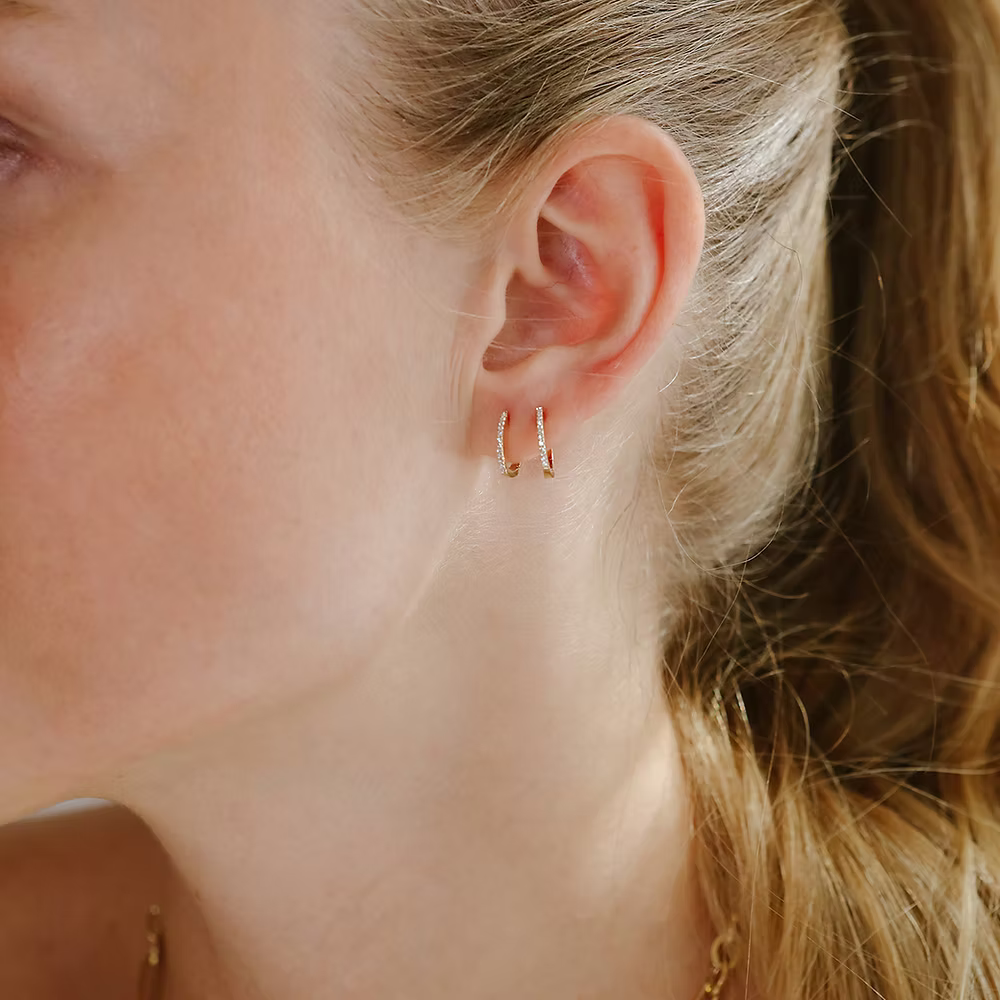 Dalbit NYC Diamond Hoops - 14k solid gold