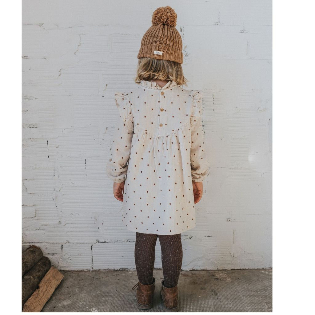 Buho Polka Dots Dress - Sand