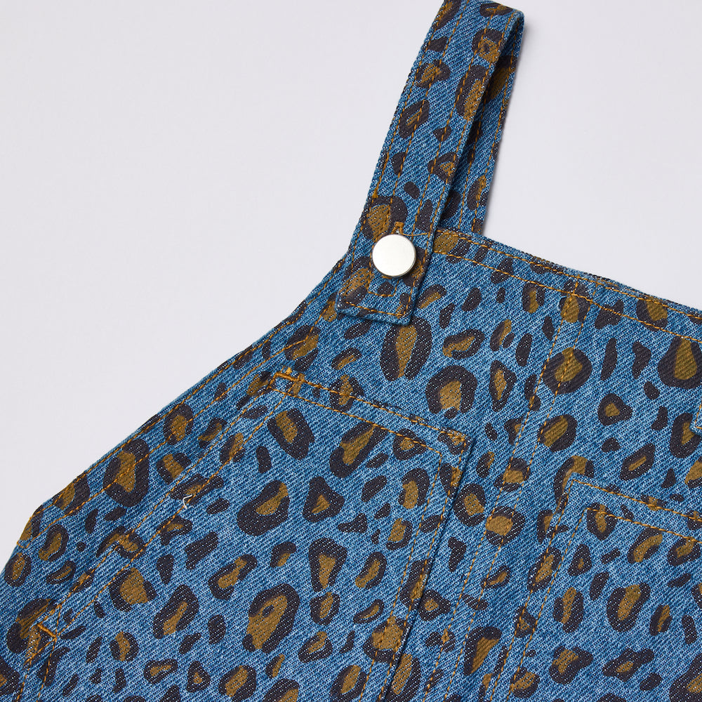 Tiny Cottons Animal Print Baby Dungaree - Dark Blue