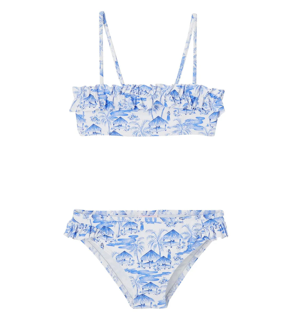 Lison Vahine Two Pieces Swimsuit - Blue White