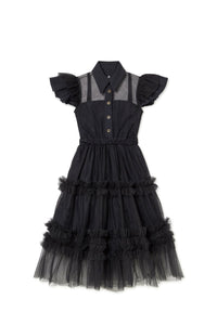 Little Creative Factory Wednesday Tulle Long Dress - Black
