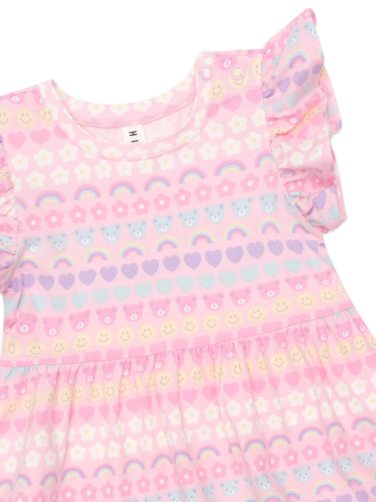 Huxbaby Emoji Rainbow Tier Dress - Multi