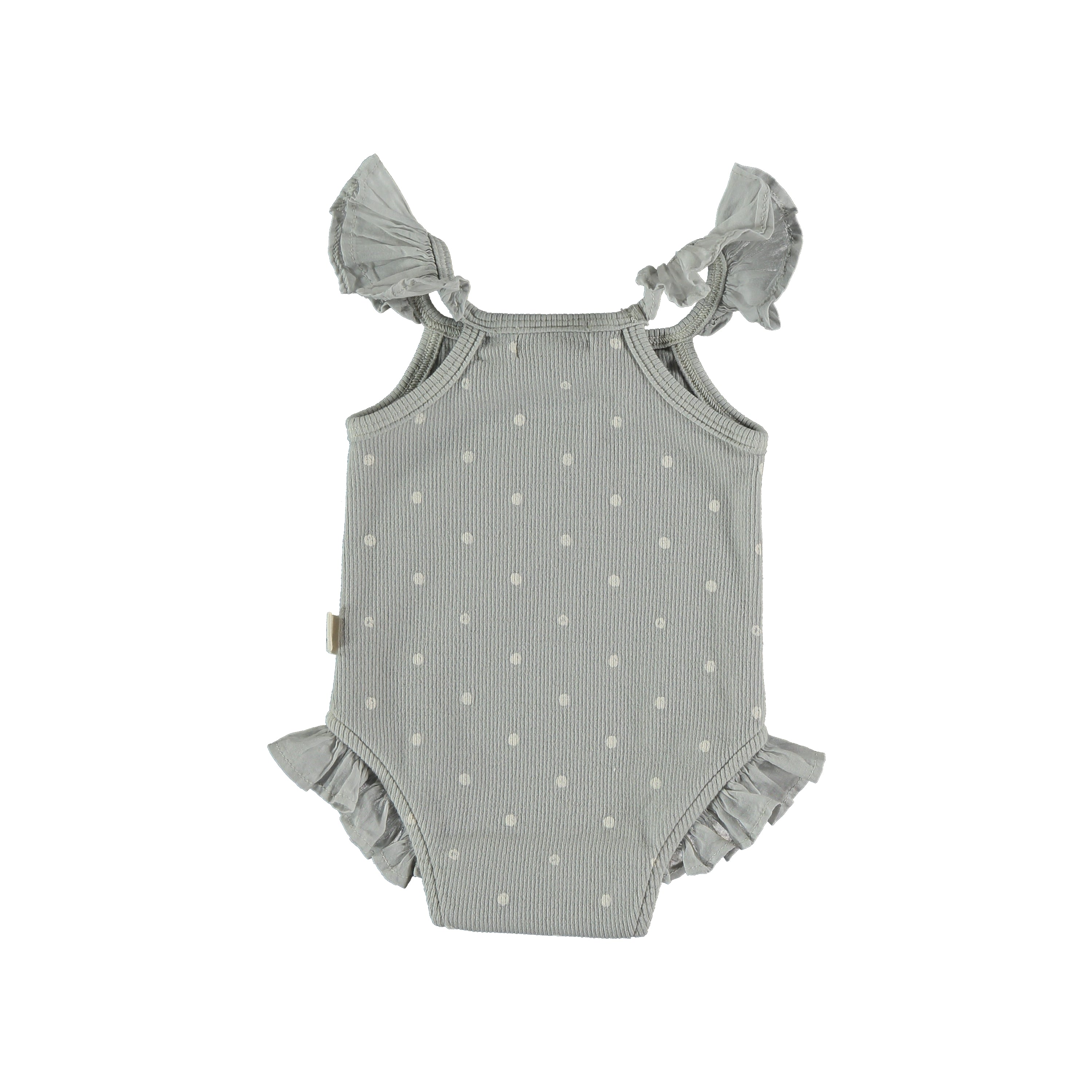 My Little Cozmo Ellie Organic Rib Print Baby Bodysuit - Light Grey