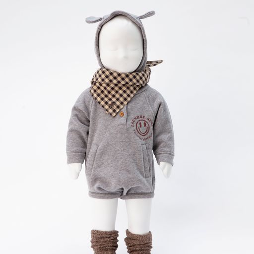 Tocoto Vintage Plush Body with Ears & Hood - Grey