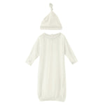 Kickee Pants Layette Gown & Single Knot Hat Set - Natural