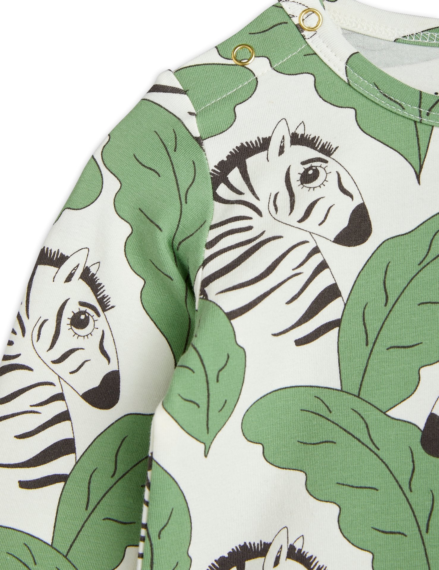Mini Rodini Zebra Longsleeve Bodysuit - Green