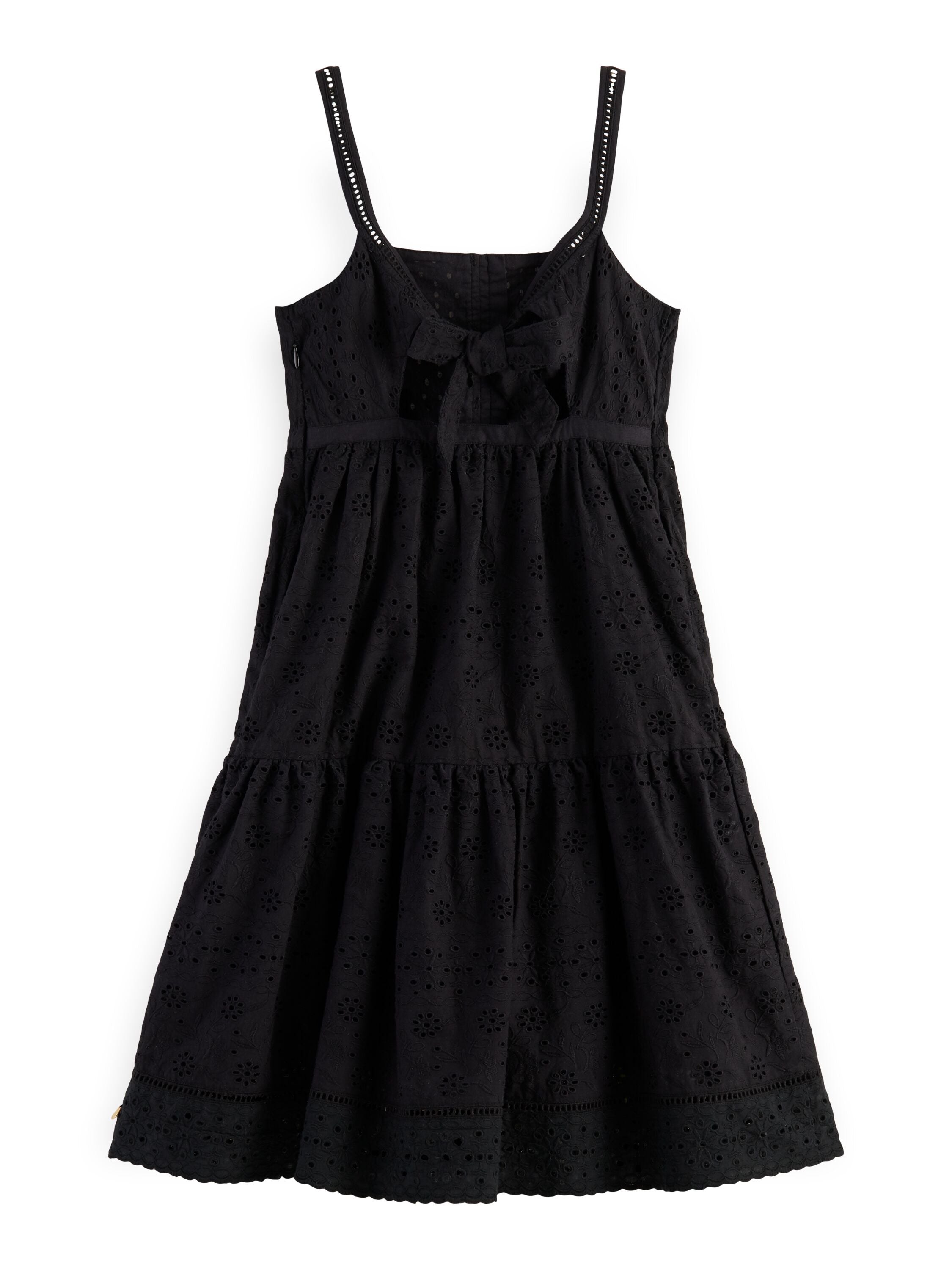 Scotch & Soda Broderie Anglaise Tape Detail Dress - Black