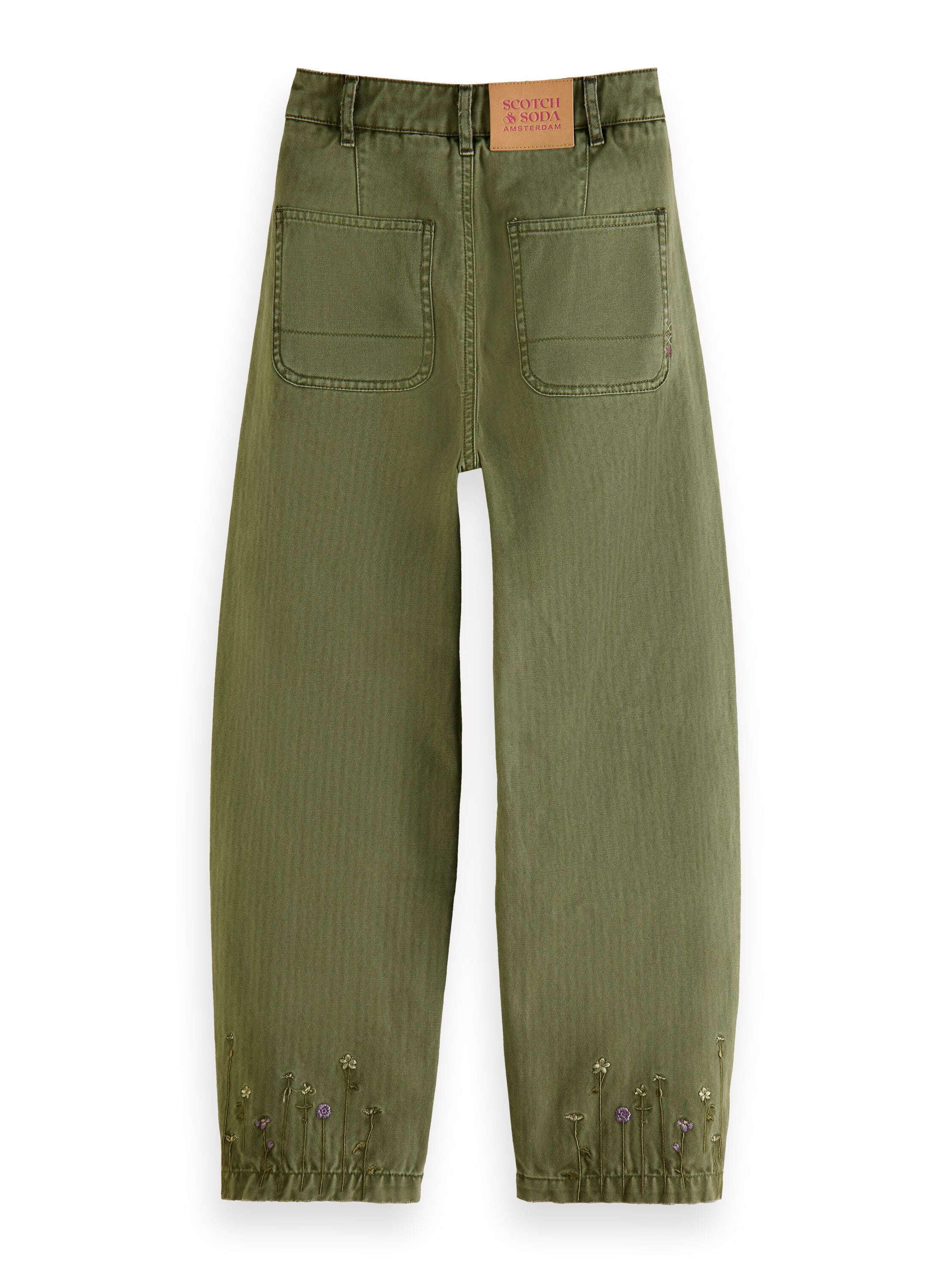 Scotch & Soda The Tide Balloon-Fit Chinos Hem Embroidered - Green