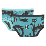 Kickee Pants Print Training Pants Set Of 2 - Midnight Comic Onomatopoeia & Glacier Cool Cats