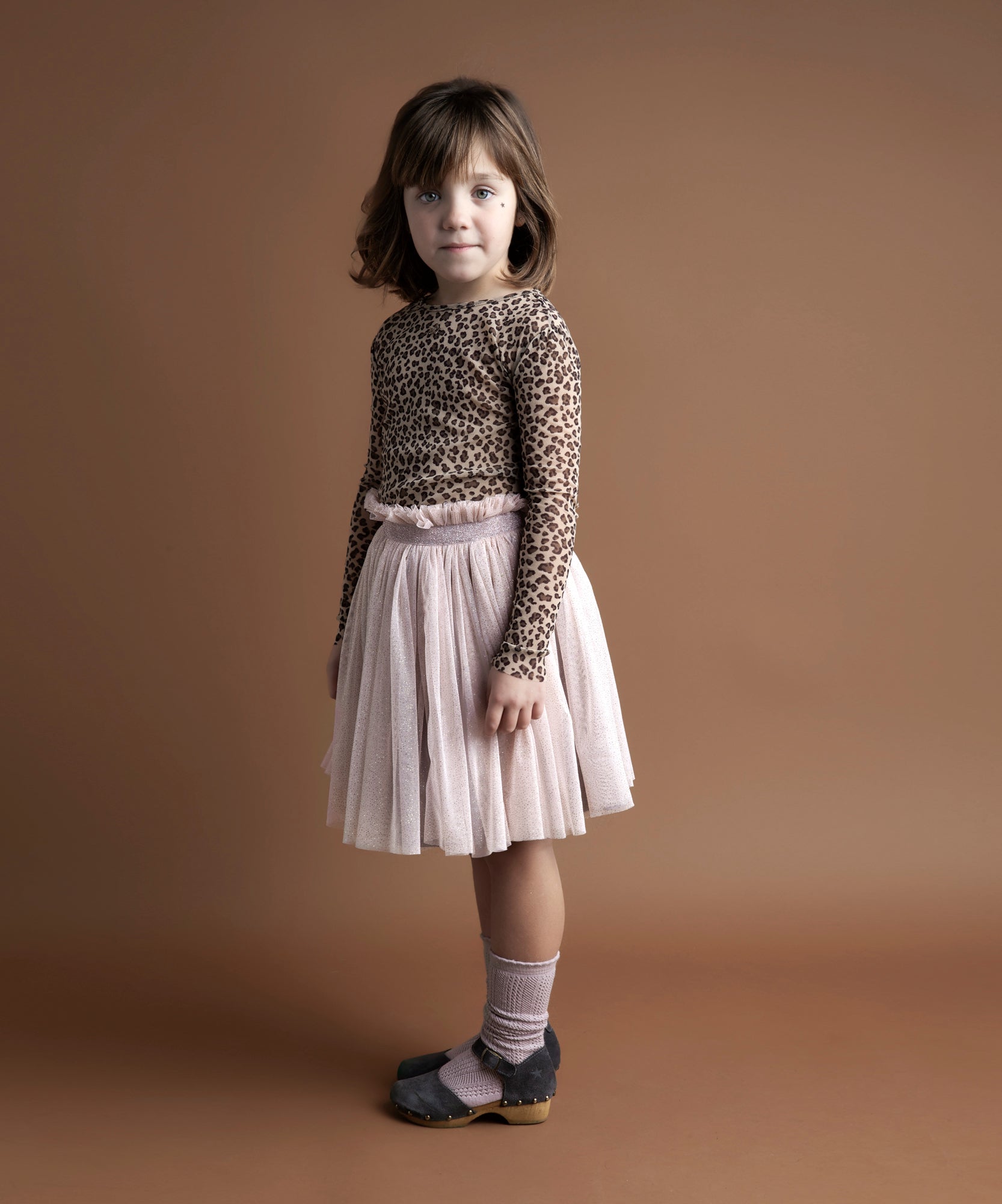 Tocoto Vintage Animal Print Tulle Bodysuit - Brown