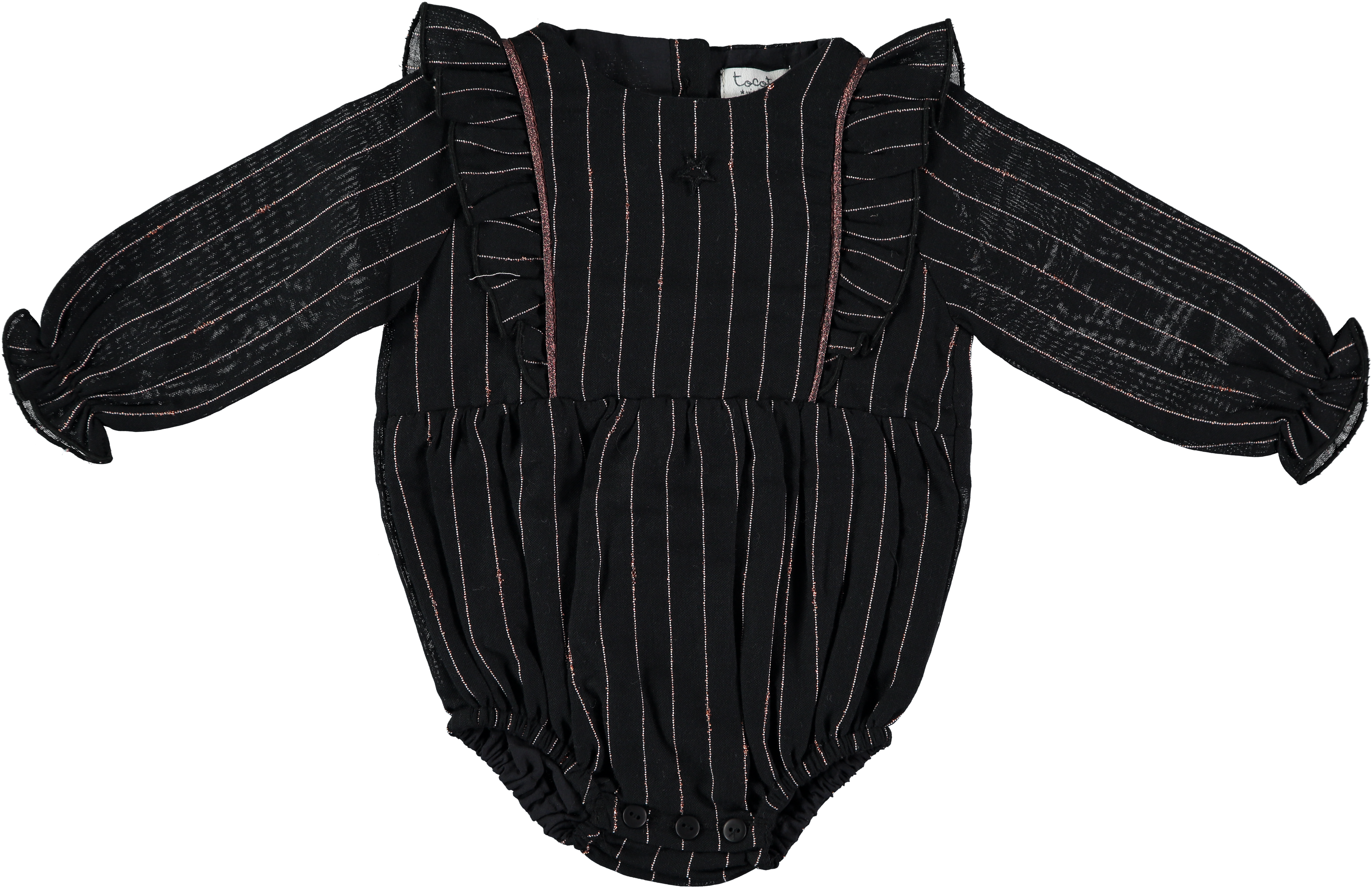 Tocoto Vintage Lurex Striped One Piece - Black