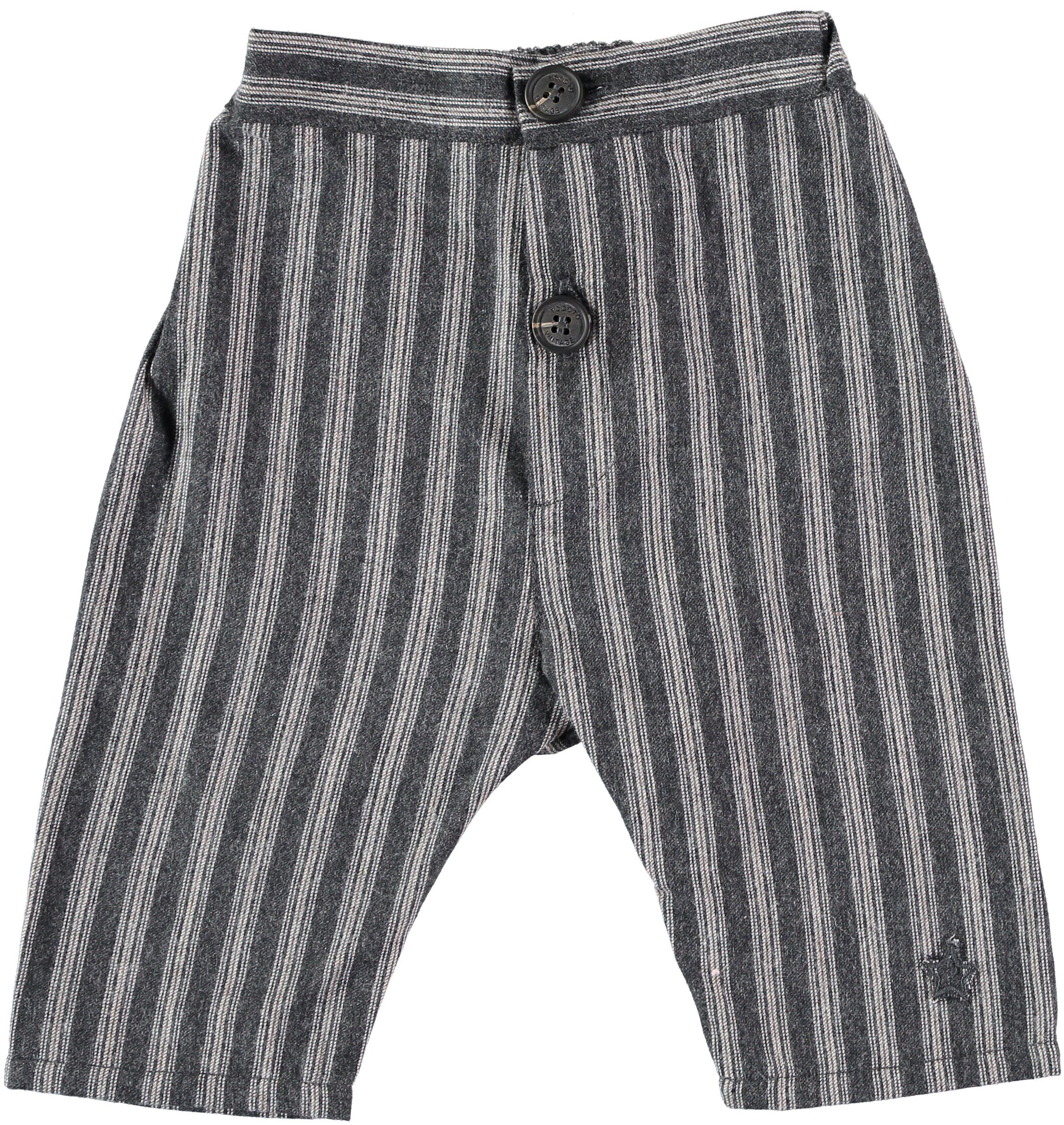 Tocoto Vintage Striped Baby Trousers - Dark Grey Stripe