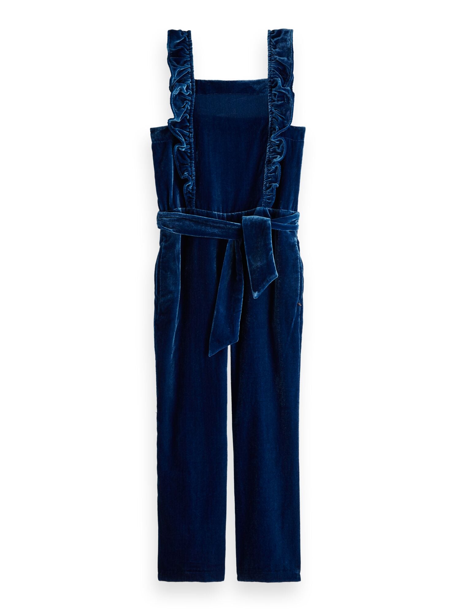 Scotch & Soda Velvet Ruffle Overall - Blue