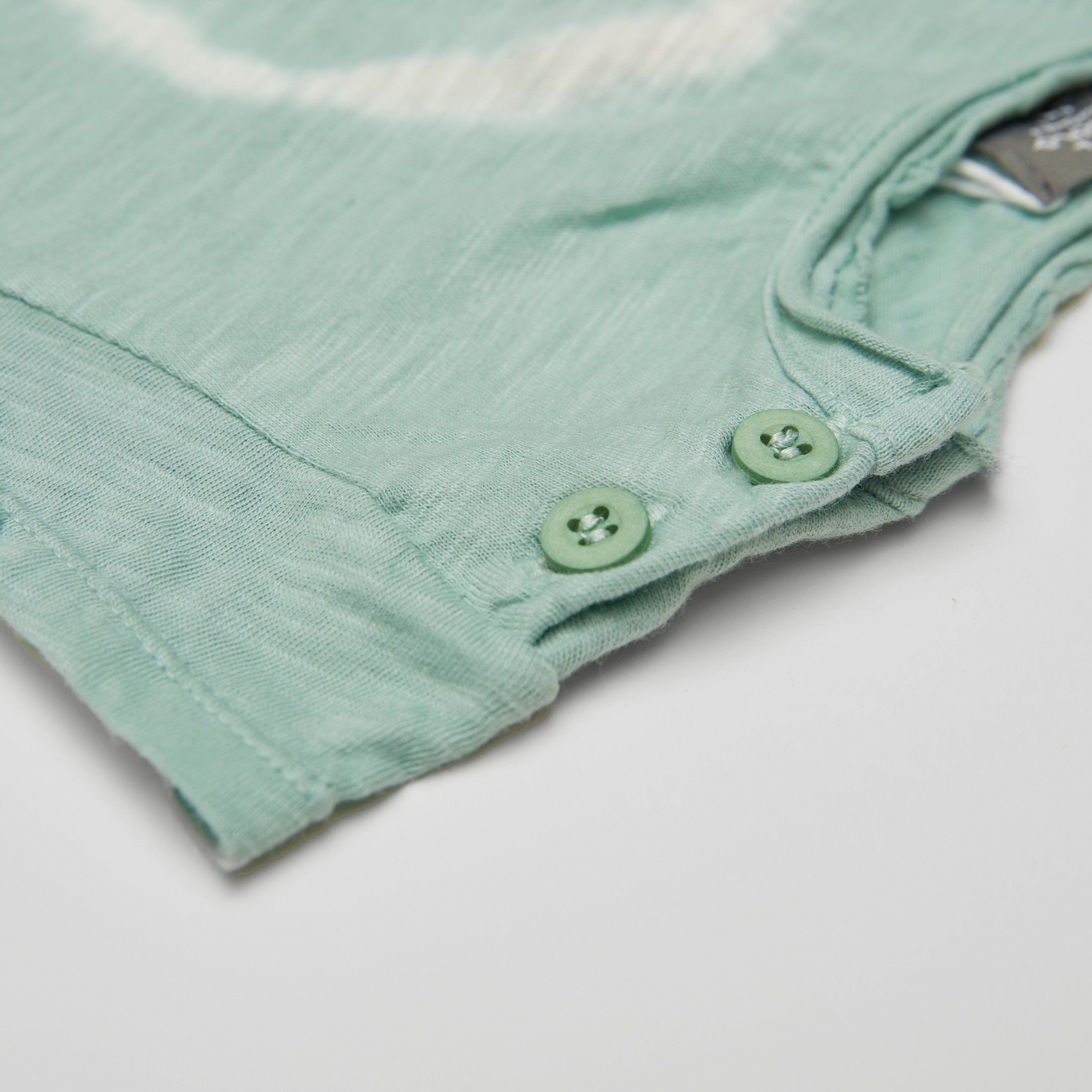 Tocoto Vintage Organic Flame Tye Dye Baby T-Shirt - Green