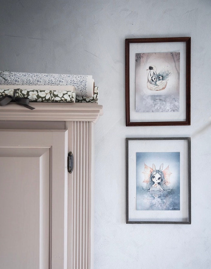 Mrs. Mighetto  Miss Bianca & Swan Boat Print - 18x24 cm