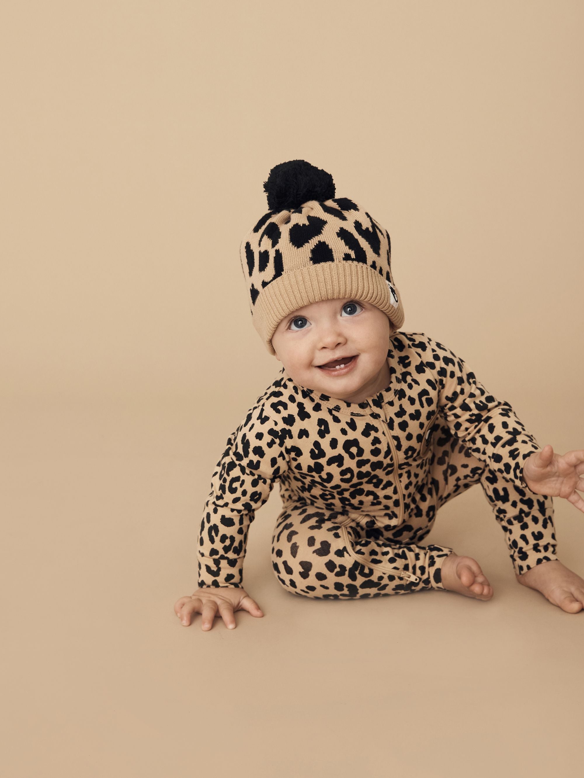 Huxbaby Leopard Patch Zip Romper - Honeycomb