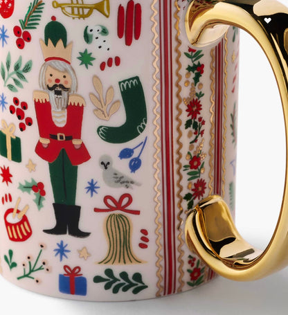 Rifle Paper Co. Porcelain Mug  Set Of 2 - Holly Jolly Nutcracker