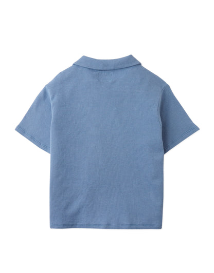 Gingersnaps Tommy Waffle Knits Button Down Shirt - Blue