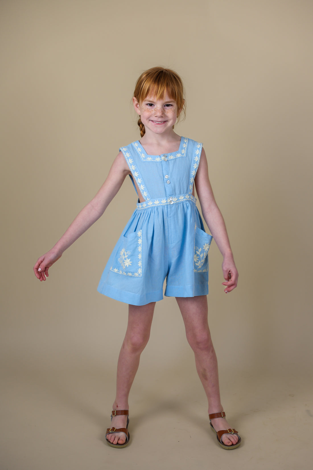 Lali Clara Romper - Airy Blue Linen