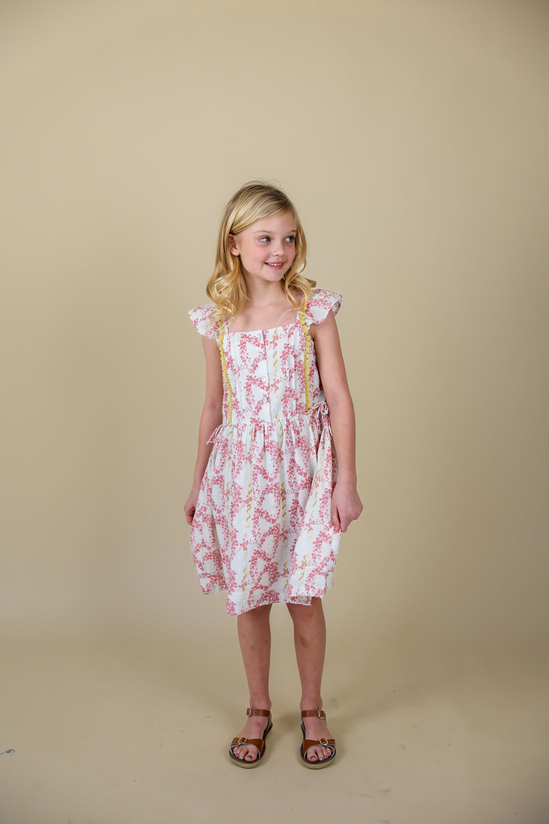 Lali Pinafore Dress - Climbing Roses Print
