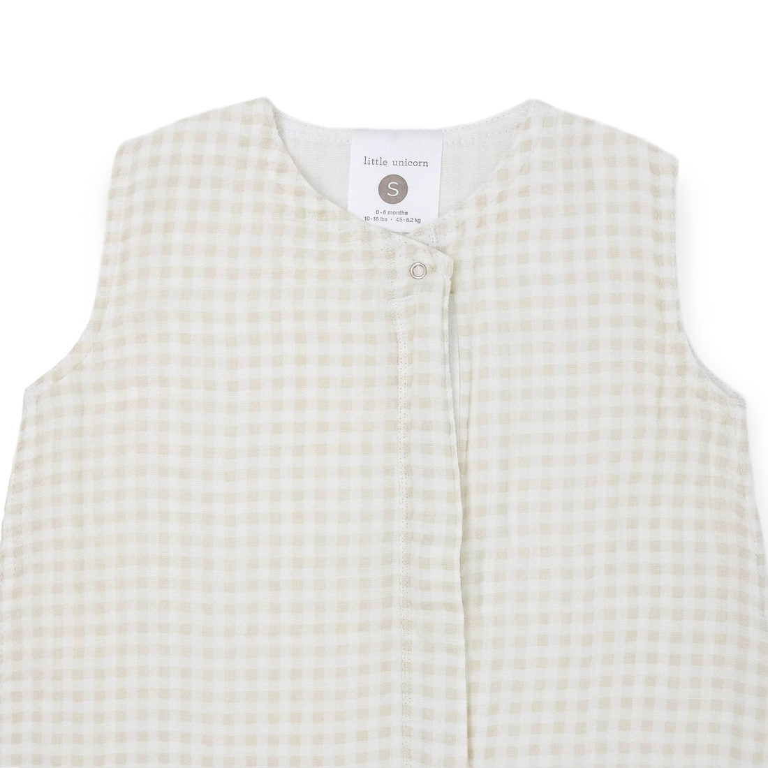 Little Unicorn Cotton Muslin Sleep Bag - Tan Gingham