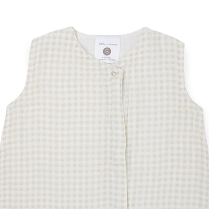 Little Unicorn Cotton Muslin Sleep Bag - Tan Gingham