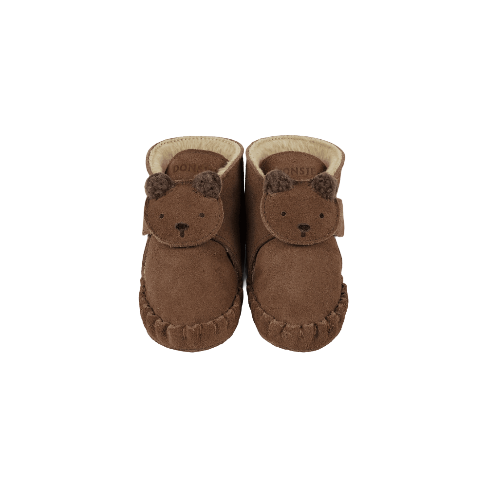 Donsje Pouty Booties Fluffy | Bear - Teddy Brown Suede